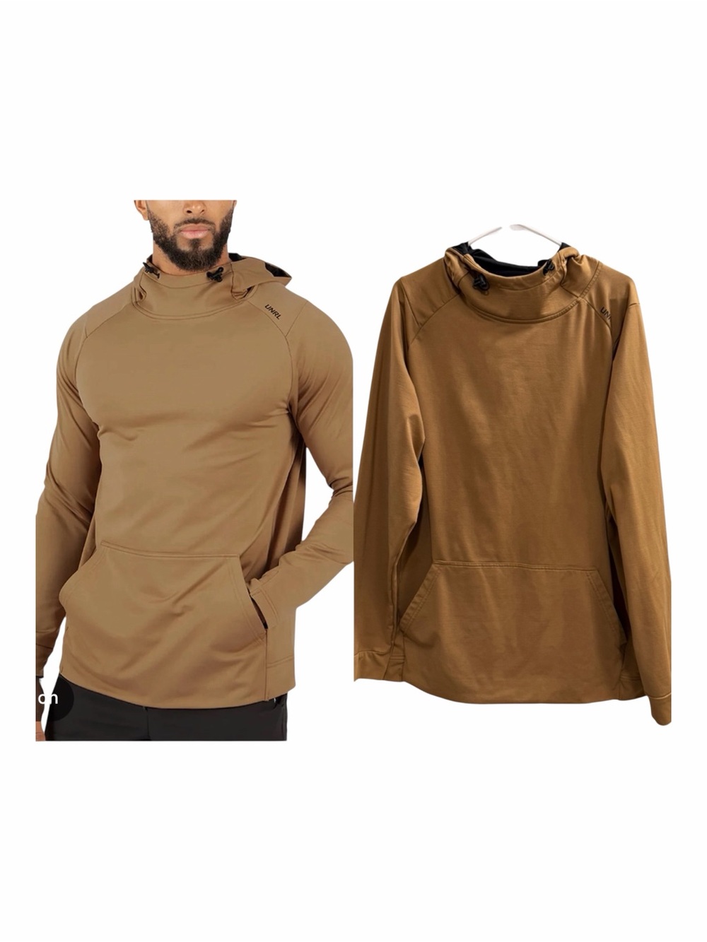 UNRL Crossover Hoodie II Performance Fleece Hoodie Brown XXL